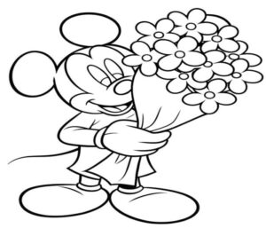 Tranh tô màu chuột mickey đơn giản