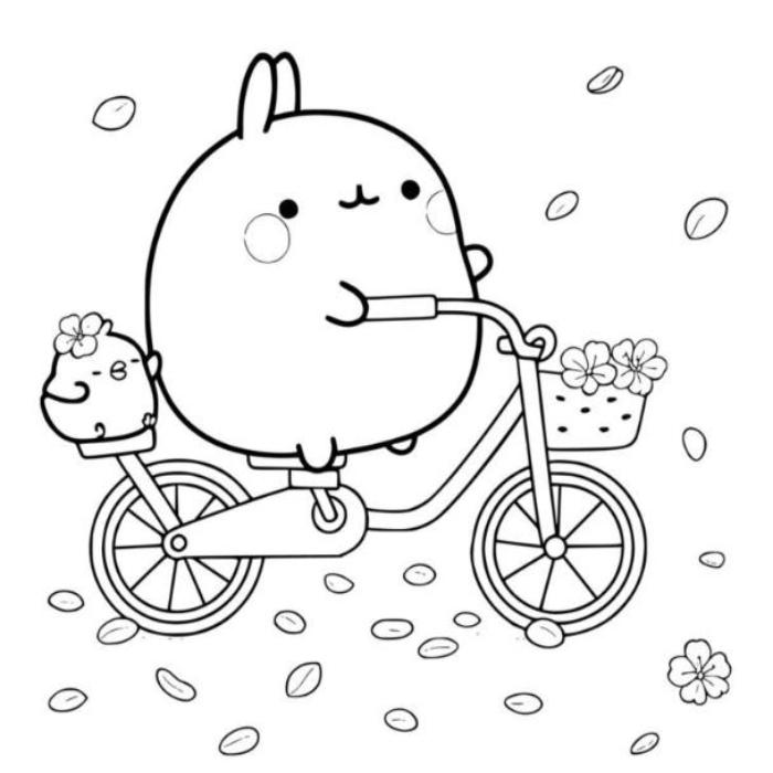 Tranh tô màu thỏ Molang