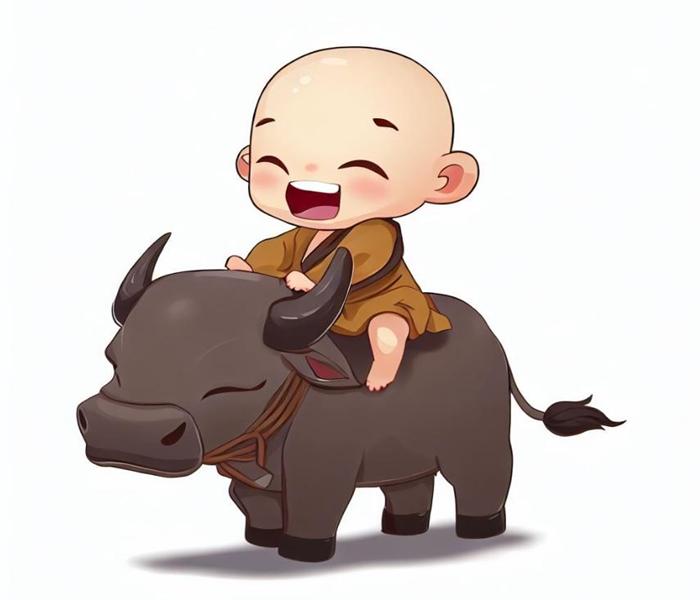 Tranh vẽ cậu bé chăn trâu đáng yêu