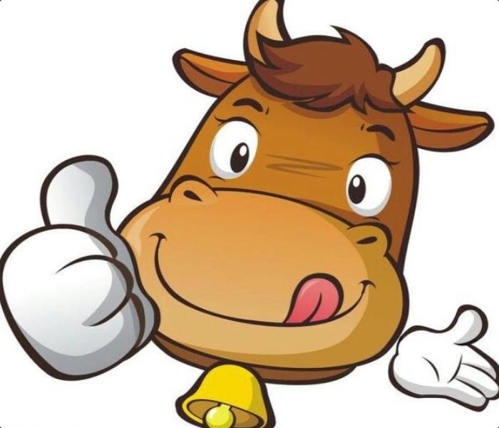 Tranh vẽ con trâu chibi đáng yêu