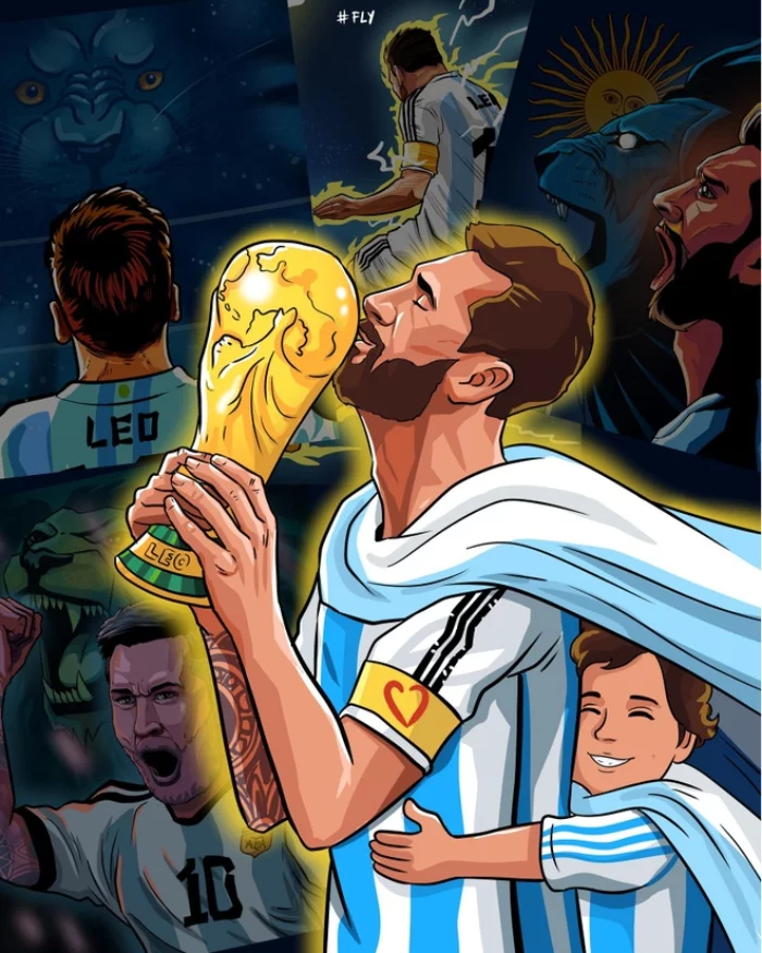 tranh vẽ Messi