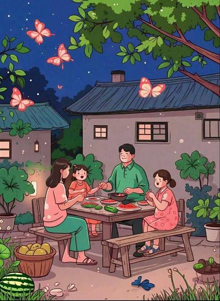 Ảnh vẽ gia đình 4 người anime 3