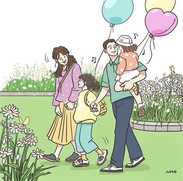 Tranh vẽ gia đình đơn giản 3