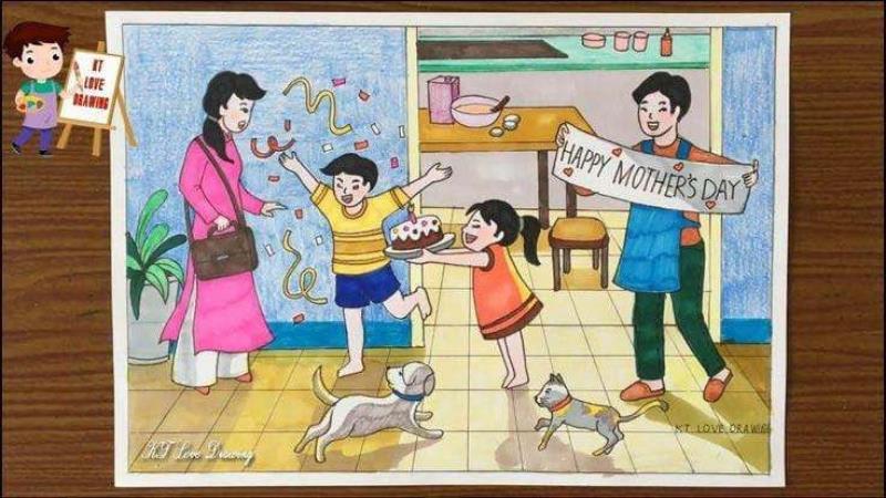 Miễn Phí +999 Hình Vẽ & Tranh Vẽ Gia Đình Đẹp Nhất, Đơn Giản Dễ Vẽ