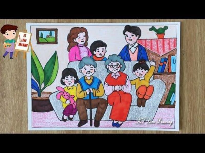 Tranh gia đình lớp 5