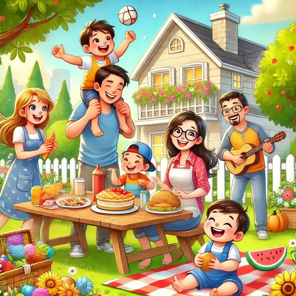 Tranh vẽ gia đình hạnh phúc 1
