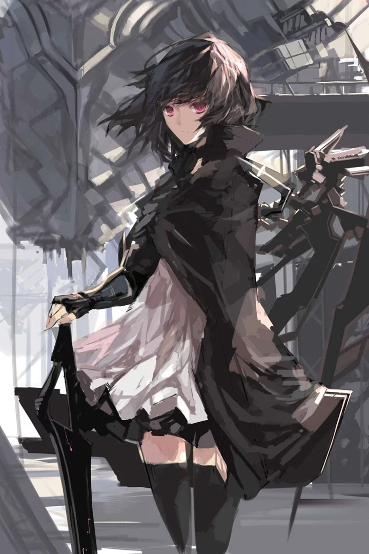 Ảnh anime nữ tóc đen ngầu – khí chất mạnh mẽ