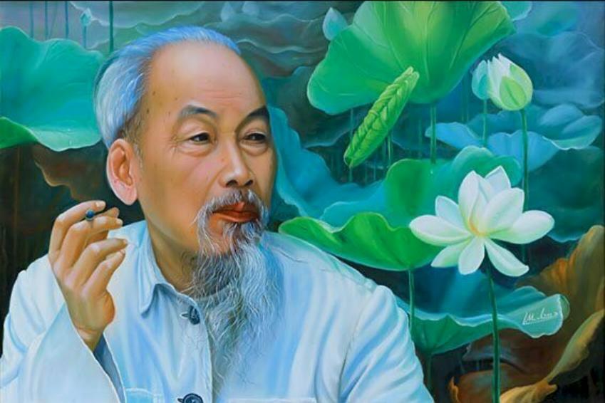 Ảnh Bác Hồ và hoa sen