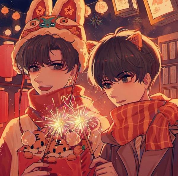 Hình anime nam ngày tết