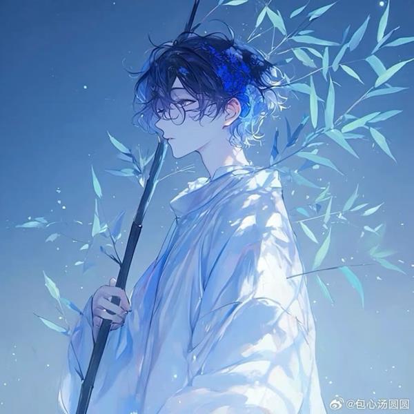Anime nam màu xanh dương mang cảm giác thơ mộng