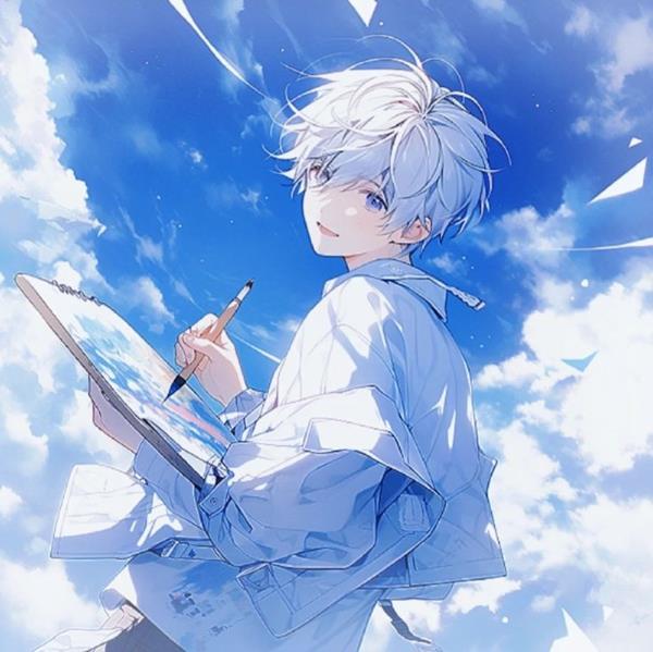 Anime nam màu xanh dương mang cảm giác phóng khoáng