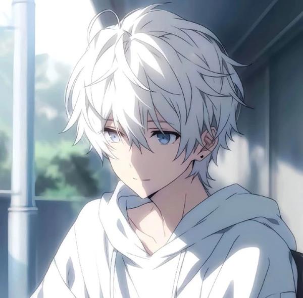 Ảnh anime đẹp trai tóc trắng