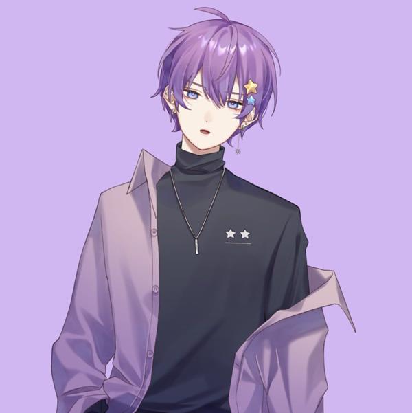Ảnh anime đẹp trai tóc tím