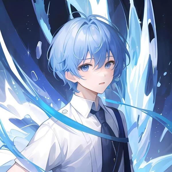 Hình trai đẹp anime tóc xanh dương
