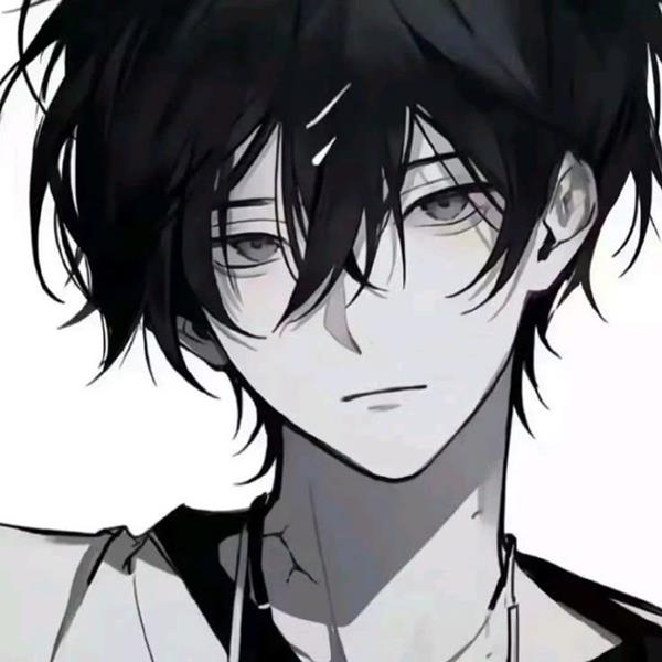 Anime nam đen trắng ánh mắt lạnh lùng