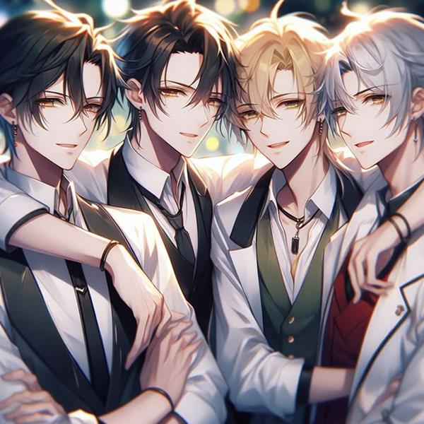 Hình anime 4 người nam