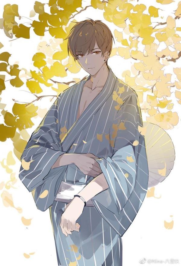 Anime trai đẹp mặc kimono