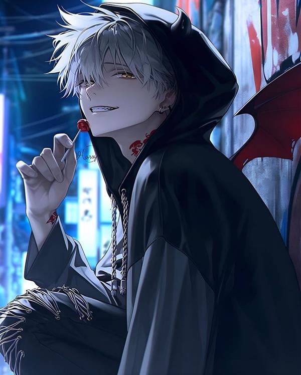 Hình anime nam cười ngầu