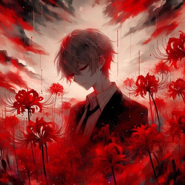 Ảnh anime nam màu đỏ huyền bí