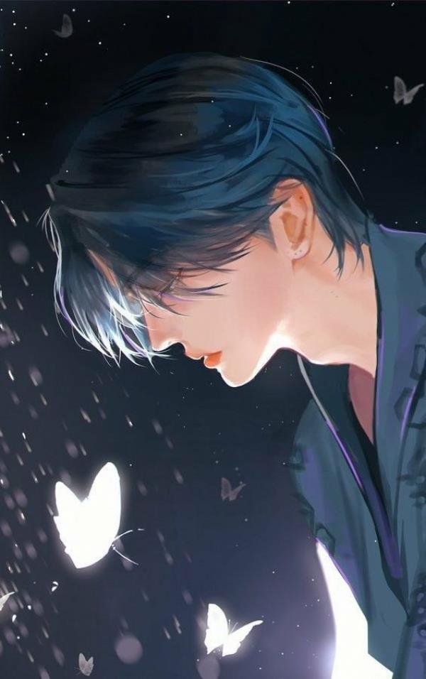 Hình ảnh anime nam buồn trong đem tối