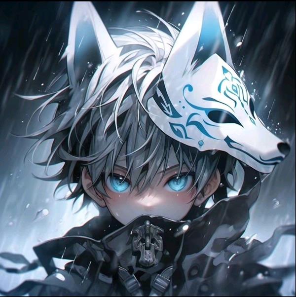 Ảnh trai chibi đeo mặt nạ sói