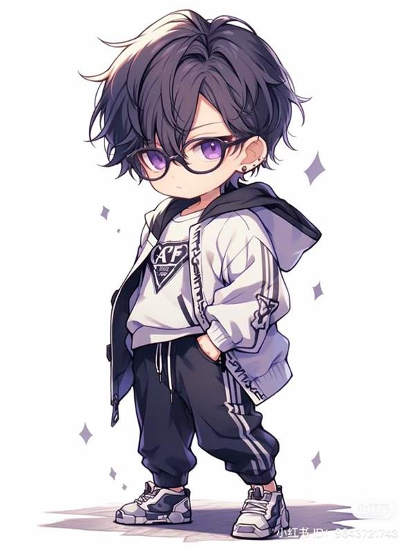 Hình nam chibi đeo kính cá tính