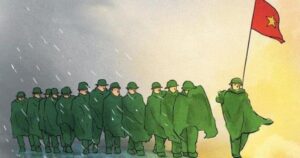 Hình ảnh vẽ chú bộ đội hành quân
