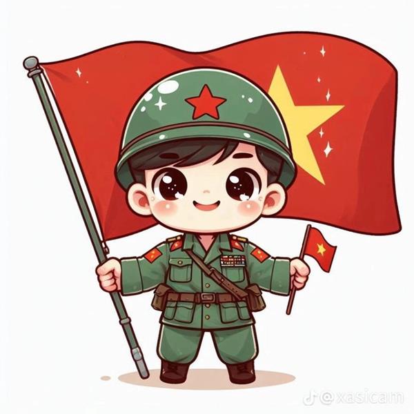 Hình ảnh chú bộ đội chibi dễ vẽ 