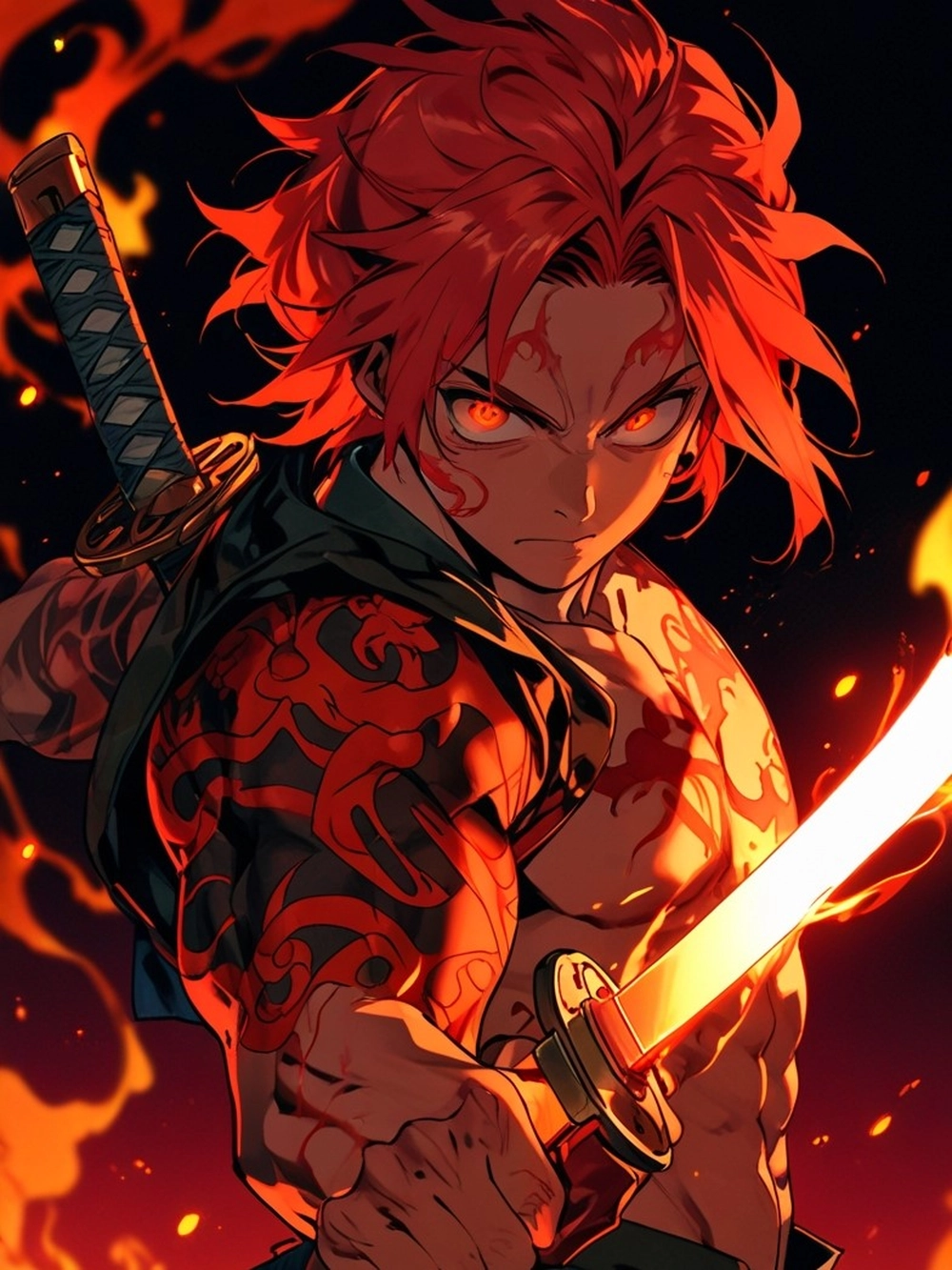 Hình Ảnh Anime Nam Tóc Đỏ Ngầu Lòi