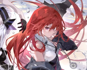nhân vật nữ anime tóc đỏ học đường