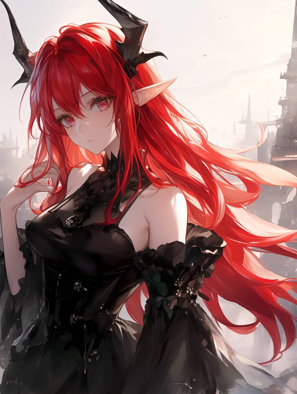 Hình Ảnh Anime Nữ Tóc Đỏ Quyến Rũ