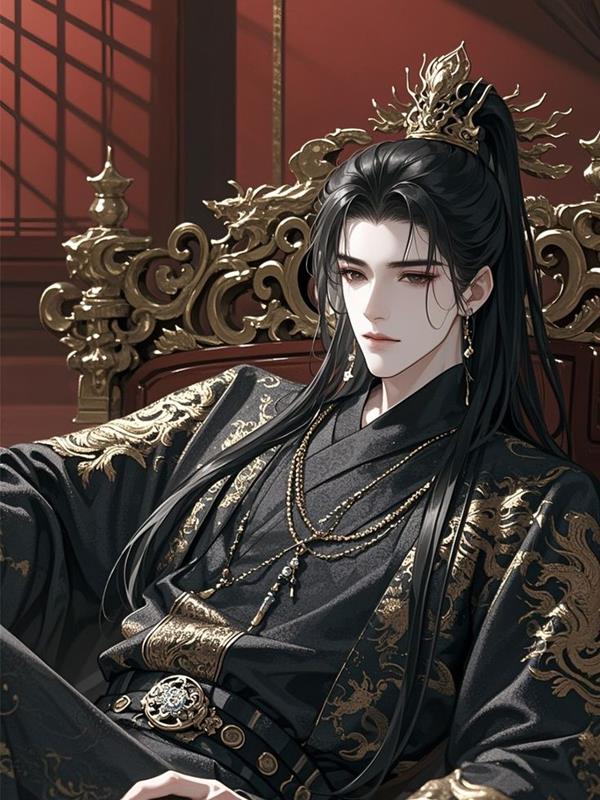 Anime cổ trang nam lạnh lùng trên ngai vàng