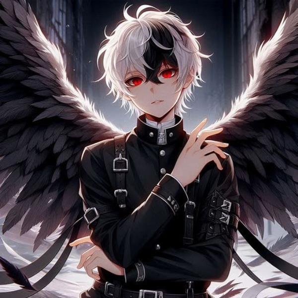 Ảnh anime nam ngầu lạnh lùng ác quỷ có đôi cánh đen