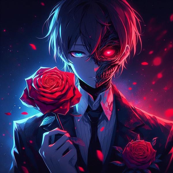 Ảnh anime ác quỷ ngầu nam 2 mặt đối lập