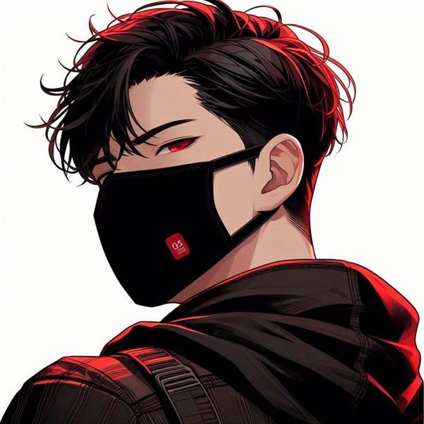 Ảnh anime nam ngầu đeo khẩu trang ánh mắt sát thủ