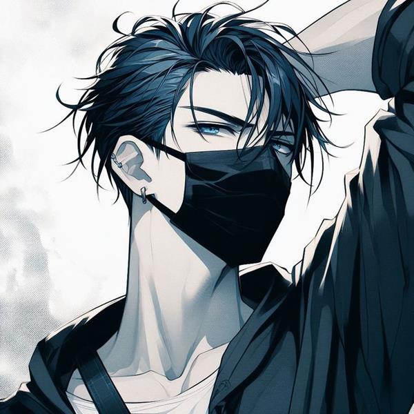 Ảnh anime nam ngầu đeo khẩu trang đen