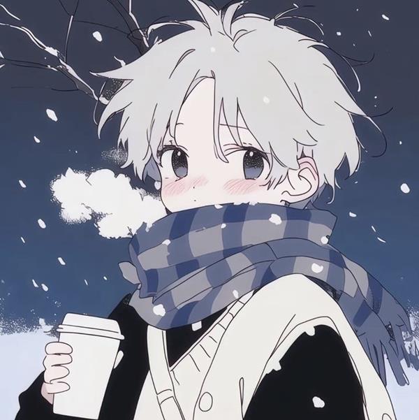 Avt anime nam cute dưới trời đổ tuyết