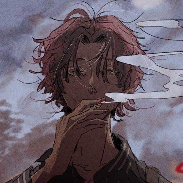 Ảnh đại diện anime nam hút thuốc mờ ảo