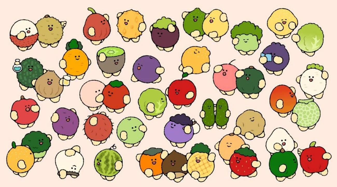 Hình nền rau củ quả chibi đẹp cho máy tính