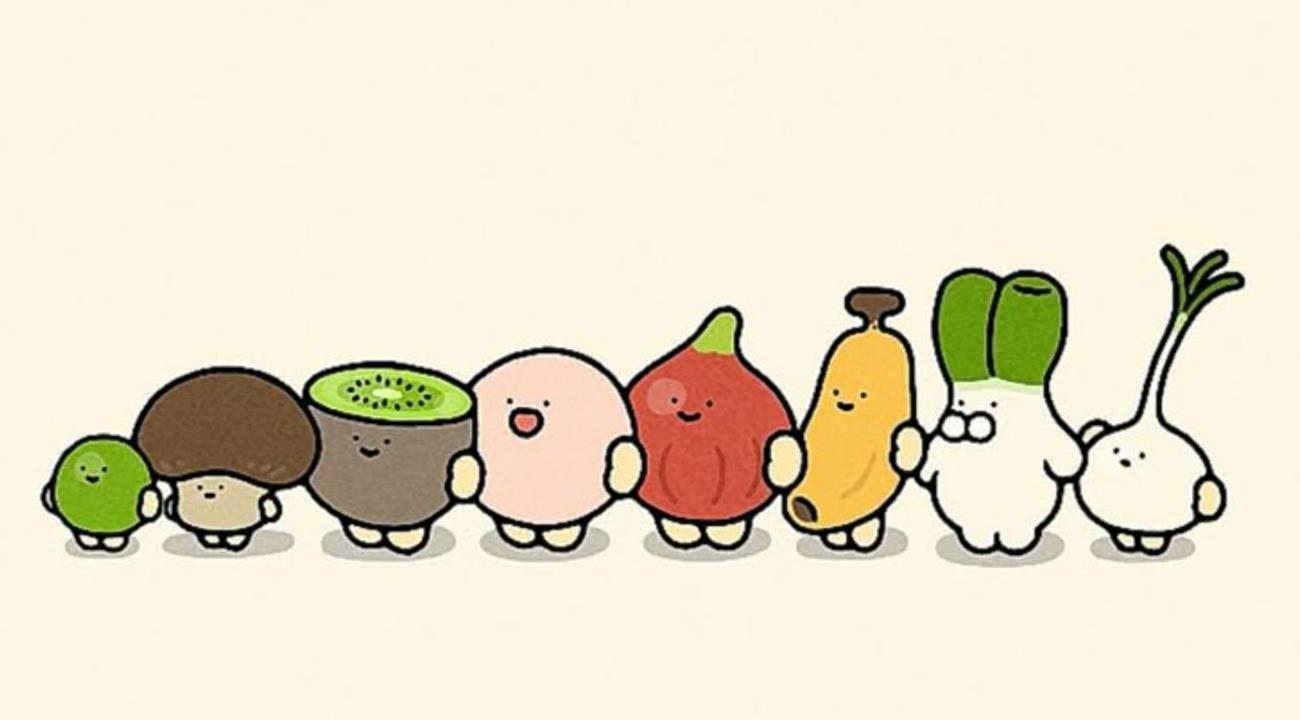 Hình nền rau củ quả chibi đẹp cho máy tính