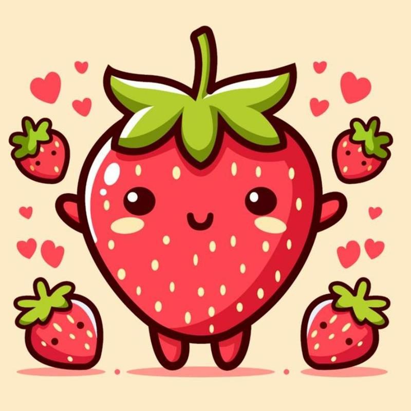 Dâu Tây Chibi Cute