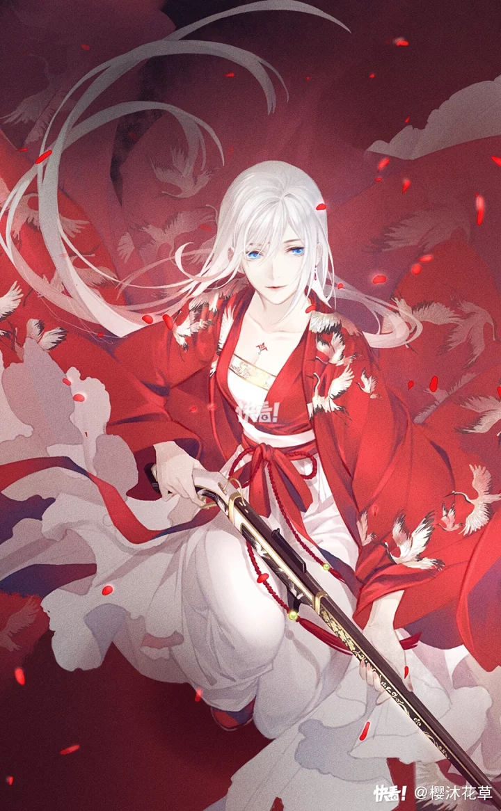 Anime nữ cổ trang tóc trắng