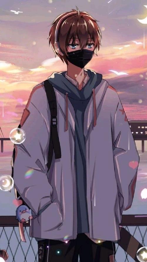 Hình nền anime trai đeo khẩu trang hot nhất