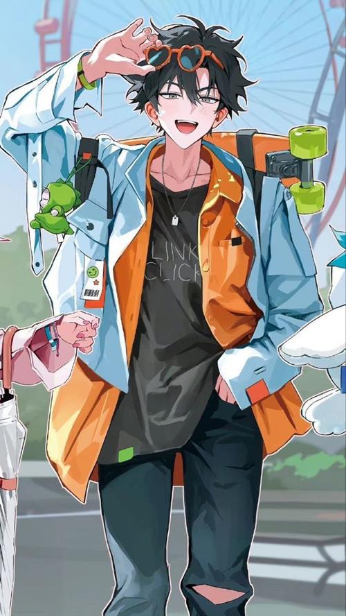 Ảnh nền anime nam cười tươi dễ thương