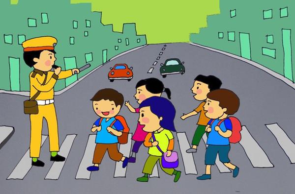 Hình vẽ chú cảnh sát giao thông đang làm nhiệm vụ