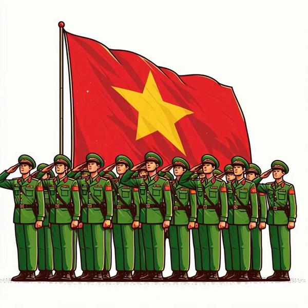 Ảnh vẽ chú công an chào cờ