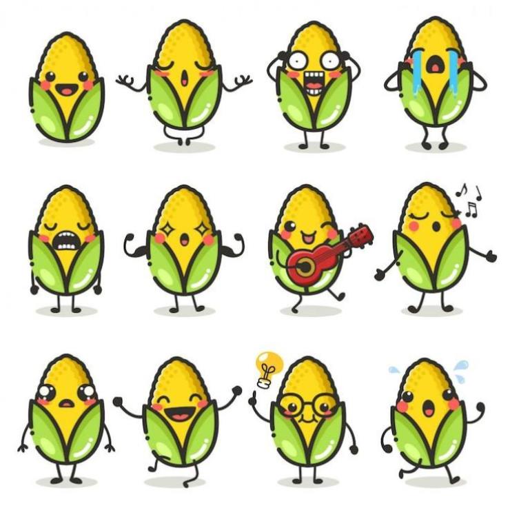 Hình vẽ bắp ngô chibi cute