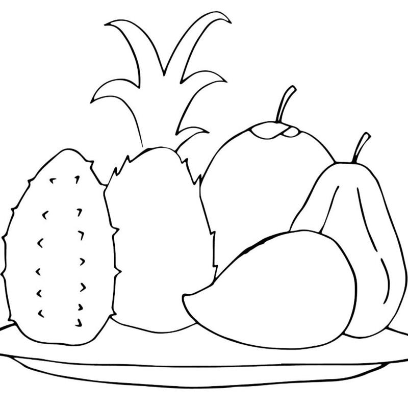 Tô Màu Mâm Ngũ Quả Đơn Giản