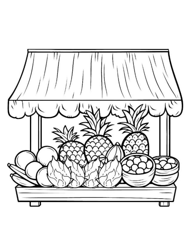 Tranh Tô Màu Mâm Ngũ Quả