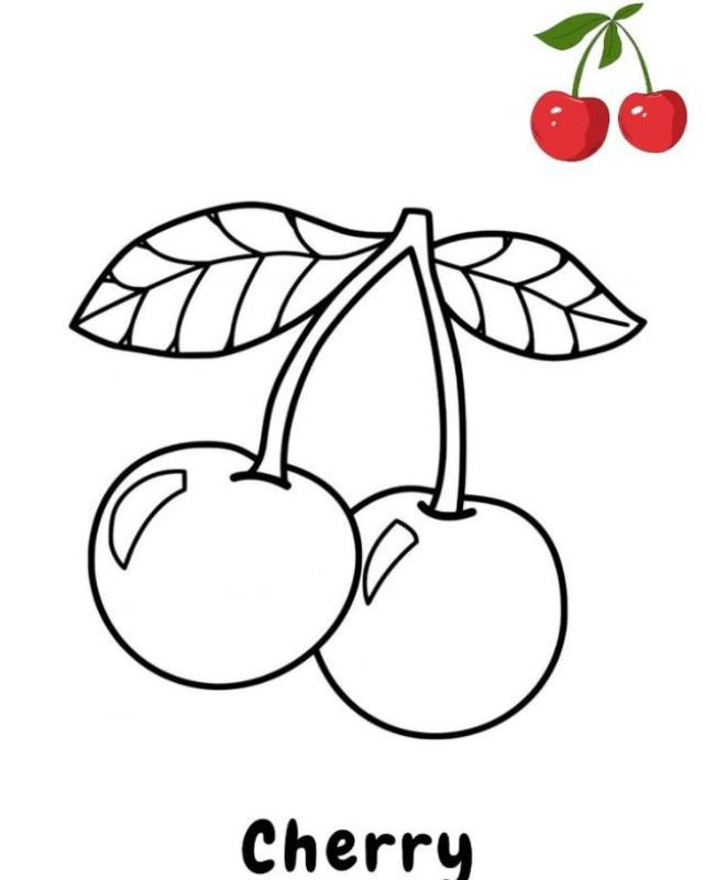 Tranh Tô Màu Quả Cherry